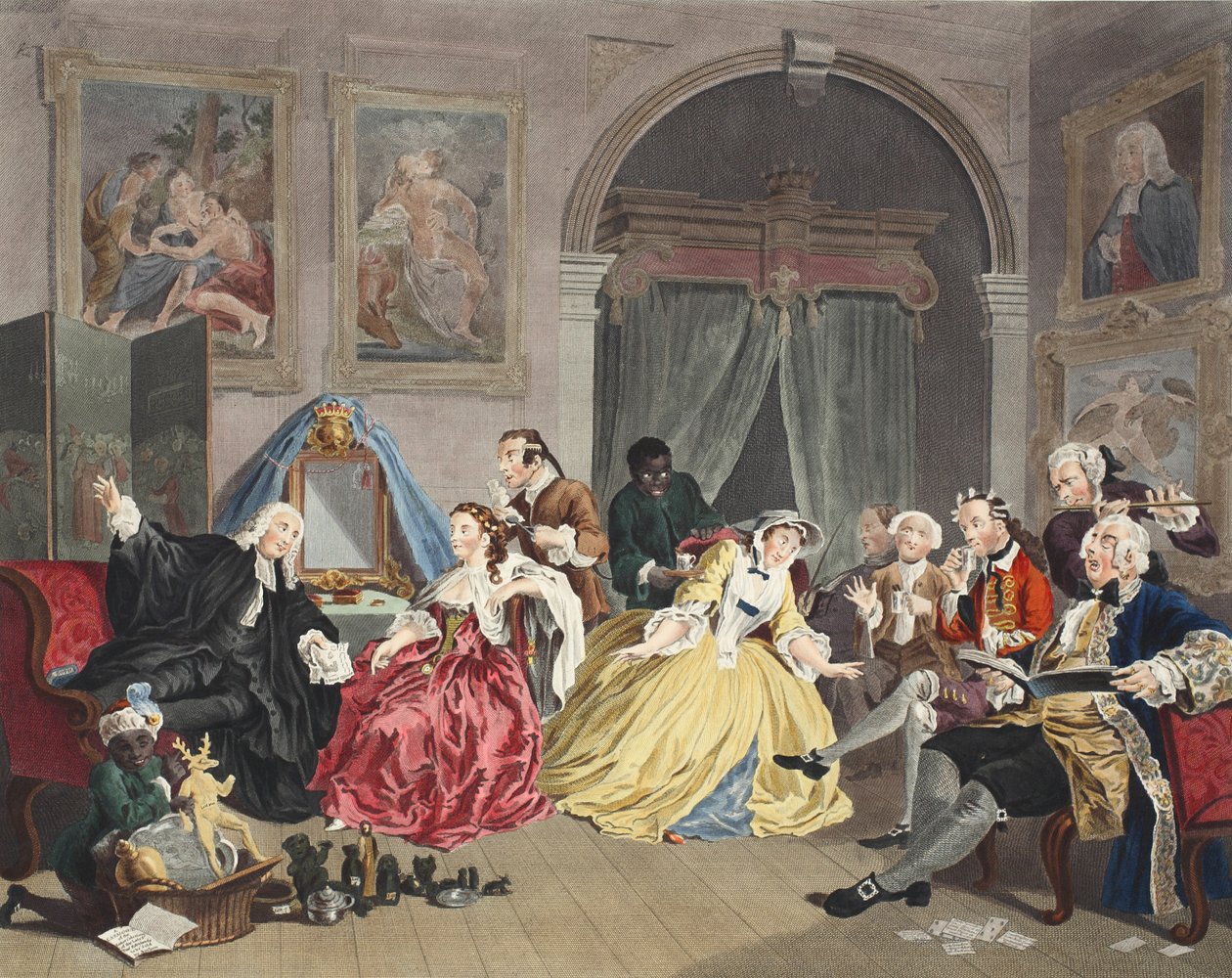 Marriage a la Mode, Plate IV, The Toilette, illustration from 
