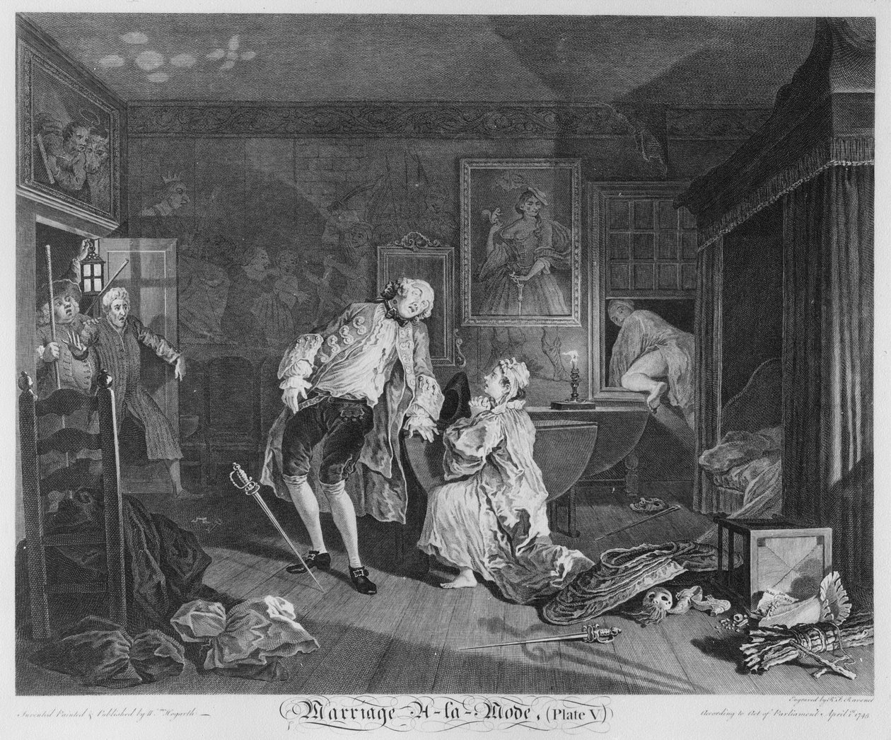 Marriage a la Mode, Plate V, The Bagnio, 1745 by William Hogarth