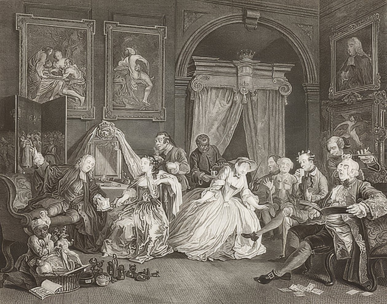 Marriage à la Mode. Plate 4: The Toilette. 1745 by William Hogarth