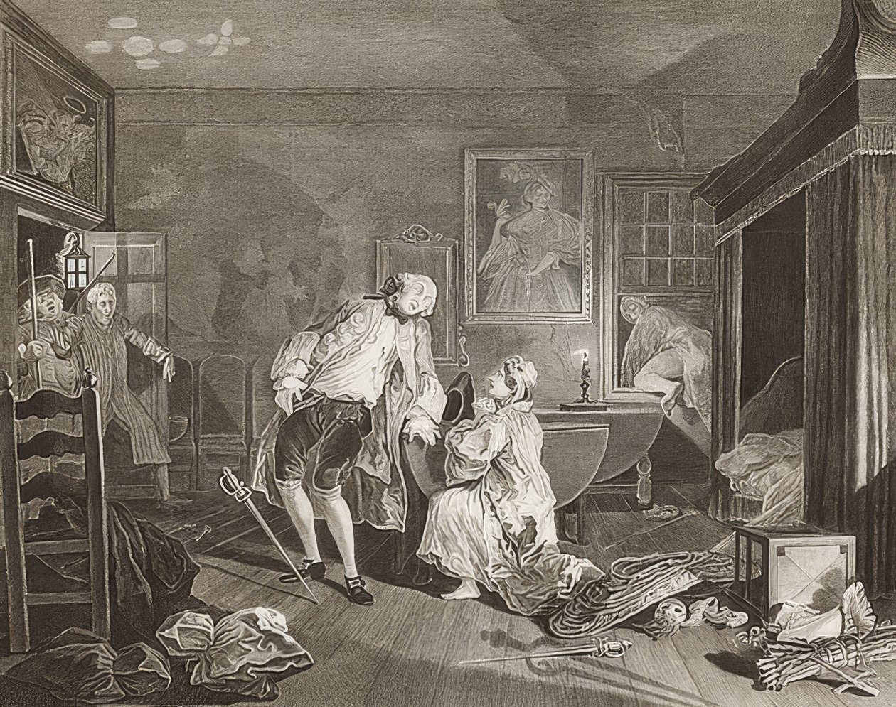 Marriage à la Mode. Plate 5: The Bagnio. 1745 by William Hogarth