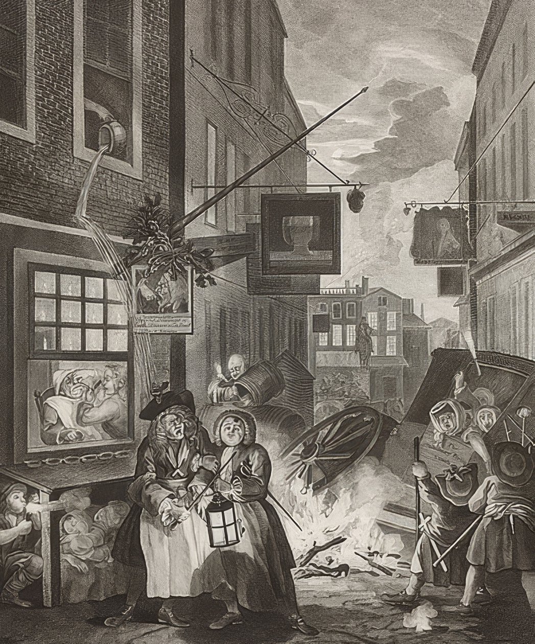 Night. From: The Four Times of the Day. 1738 by William Hogarth