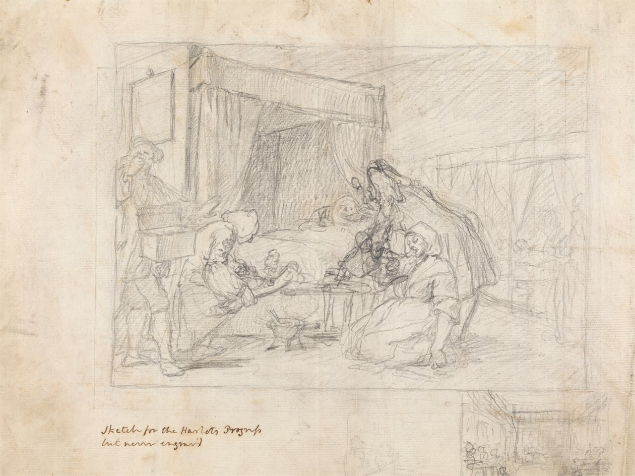 Operation Scene in a Hospital with Subsidiary Sketches in the Margin at the Lower Right by William Hogarth
