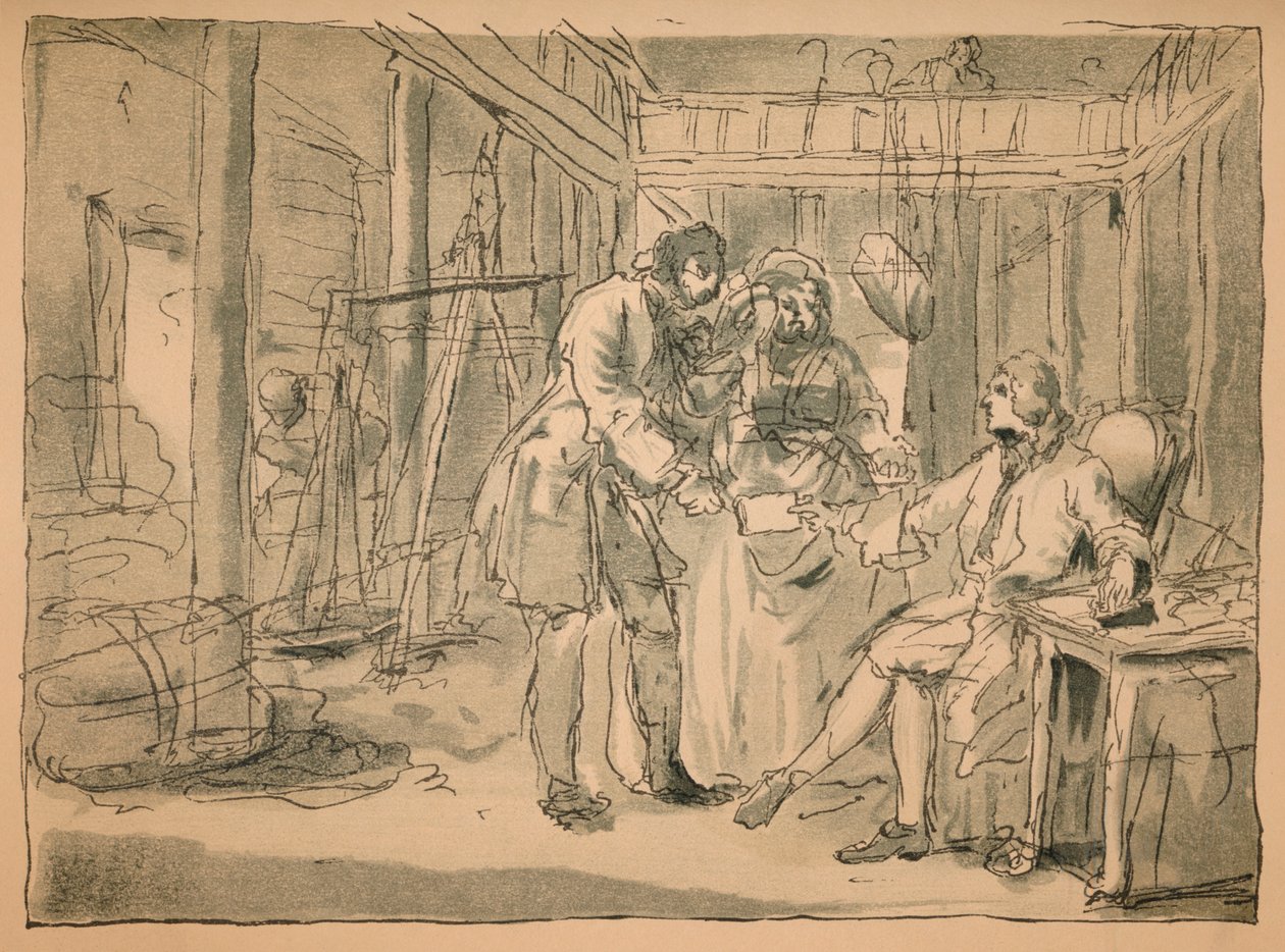 Rejected sketch for Industry and Idleness by William Hogarth