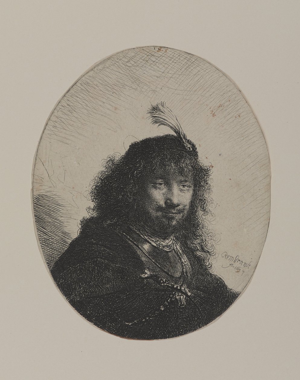 Rembrandt with Plumed Cap and Lowered Sabre by William Hogarth