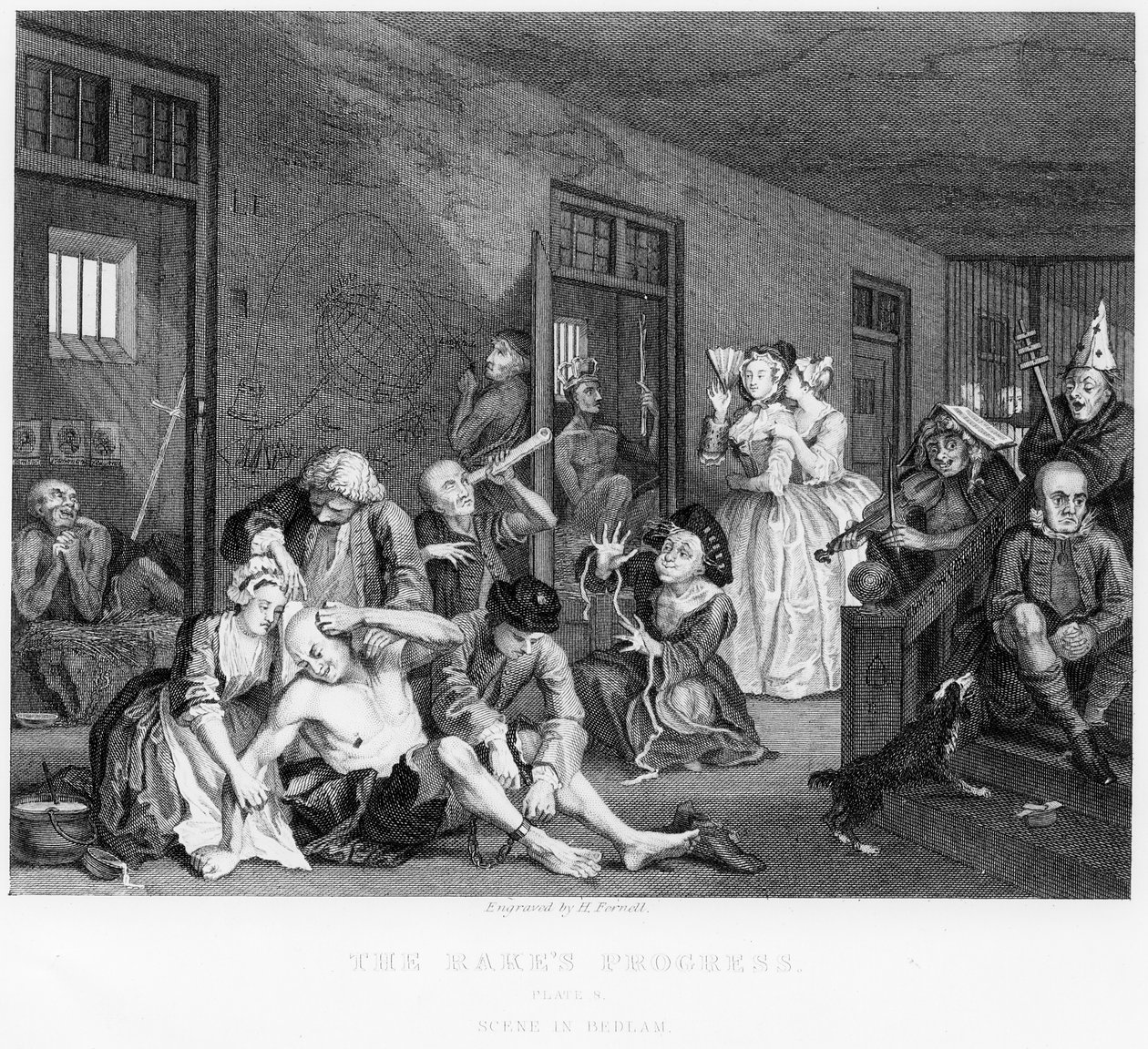 Scene in Bedlam, plate VIII, from A Rake