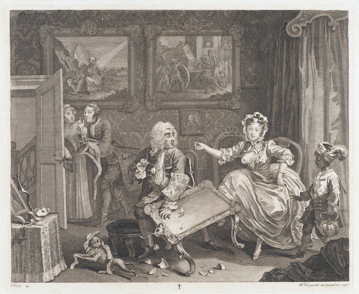 The Harlot Finds a Protector, designed 1732, printed 1744 by William Hogarth