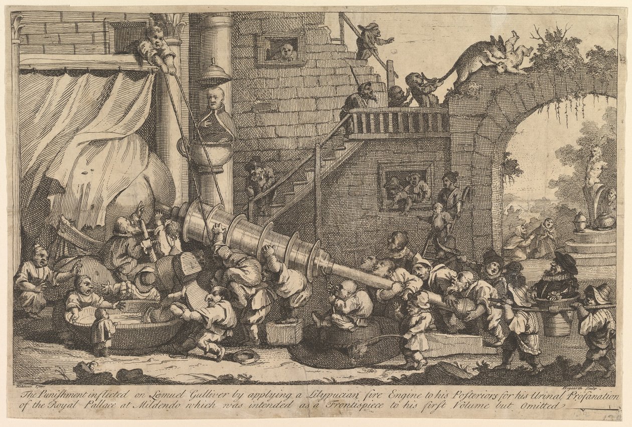 The Punishment Inflicted on Lemuel Gulliver, December 1726 by William Hogarth