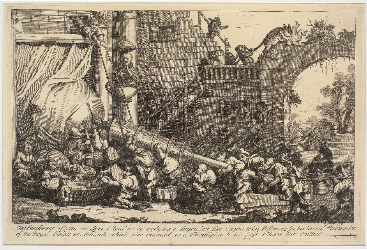 The Punishment inflicted on Lemuel Gulliver by William Hogarth
