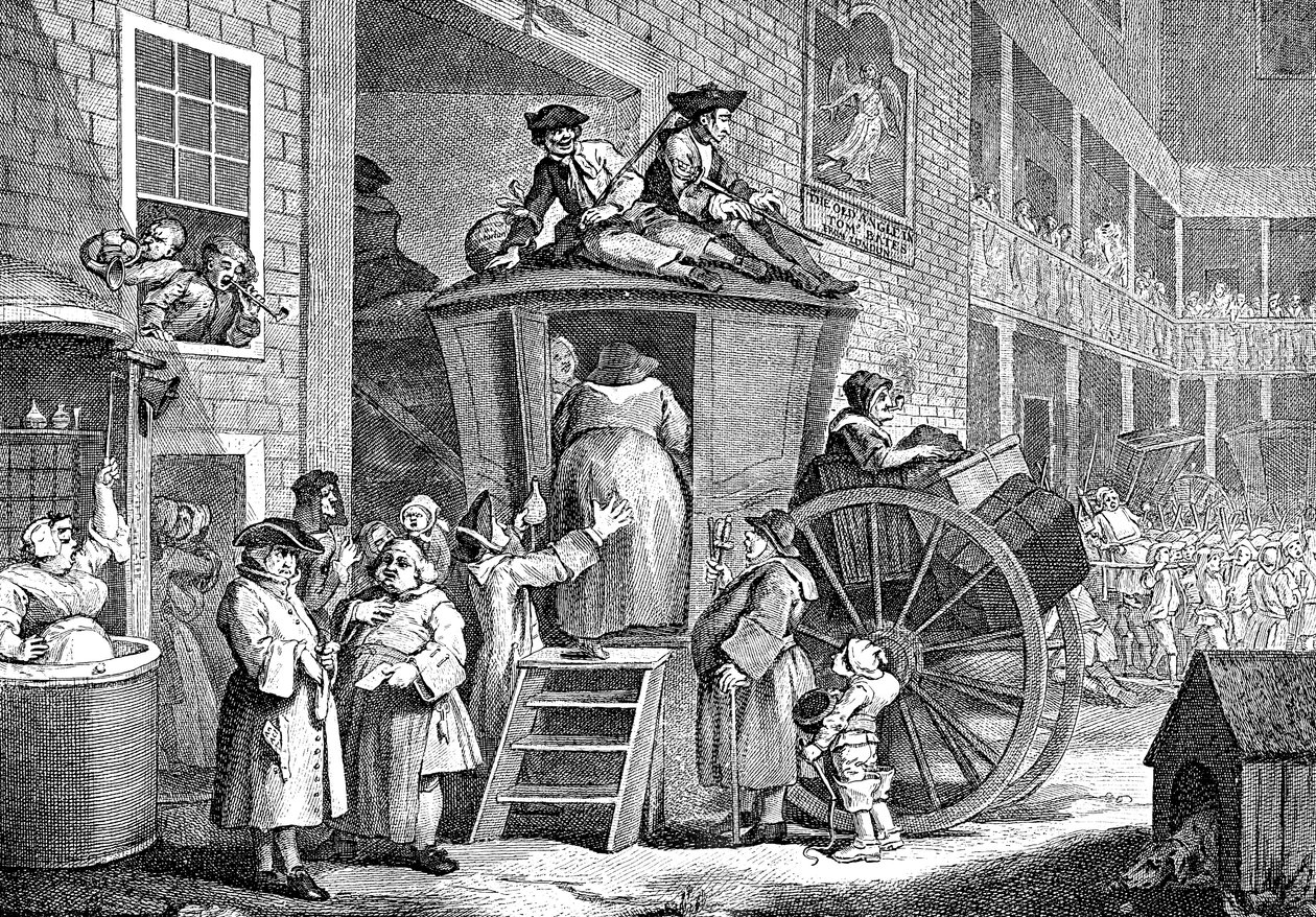 The Stage Coach or Country Inn Yard by William Hogarth