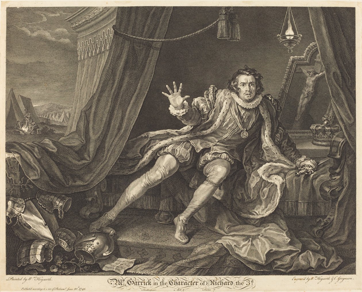 Garrick in the Role of Richard III by William Hogarth and Charles Grignion