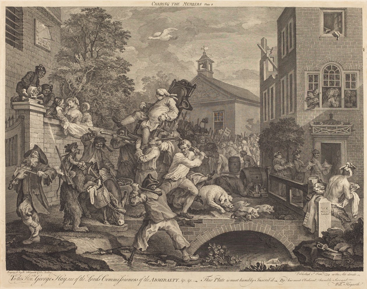 Chairing the Members by William Hogarth and Francois Antoine Aveline