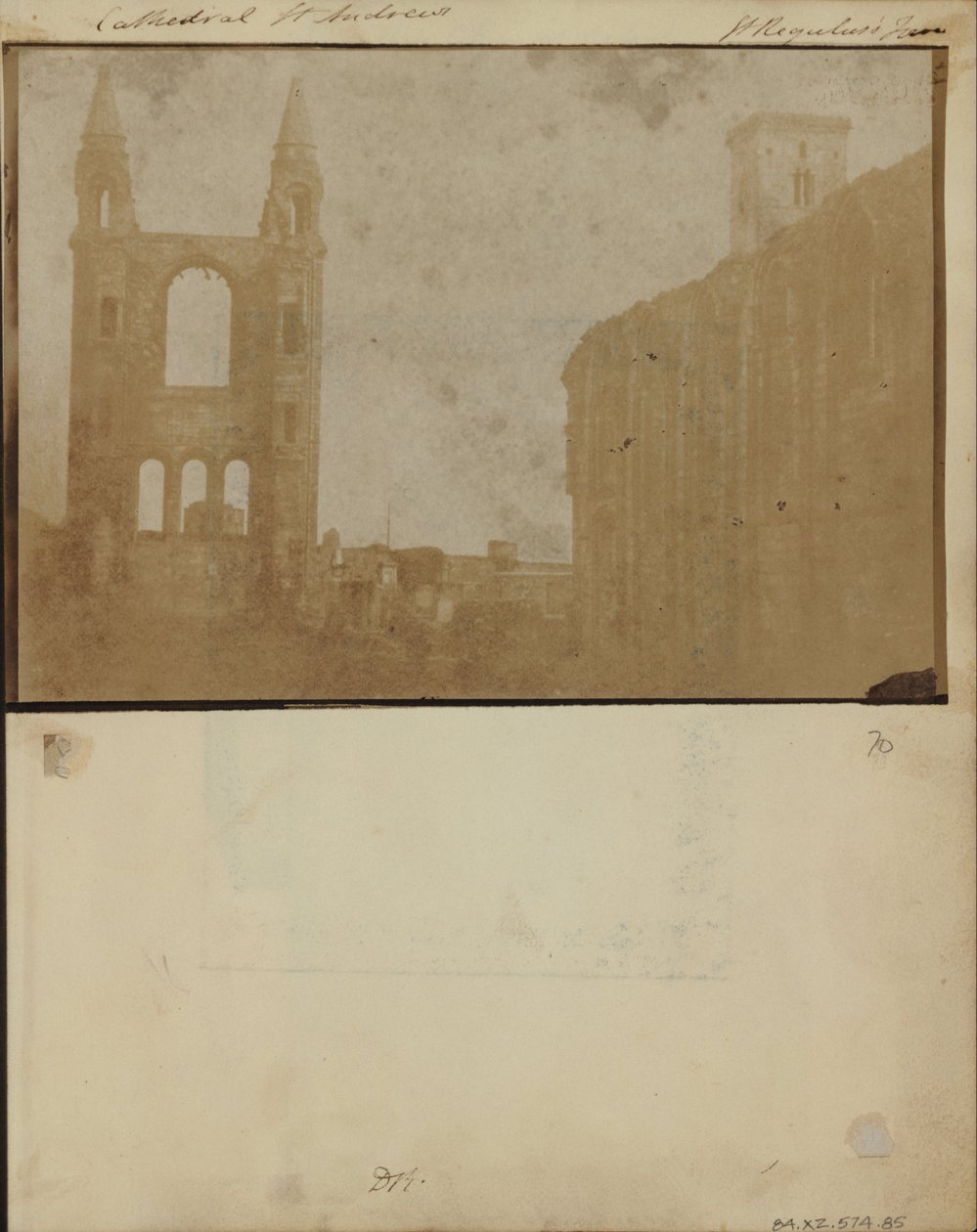 The East Gable and South Aisle of St. Andrews Cathedral with St. Regulus Tower, from the Northwest by William Holland Furlong