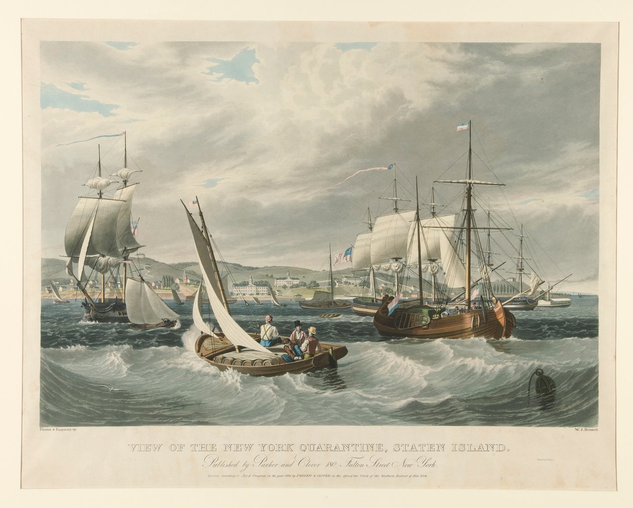 View of the New York Quarantine, Staten Island by William James Bennett