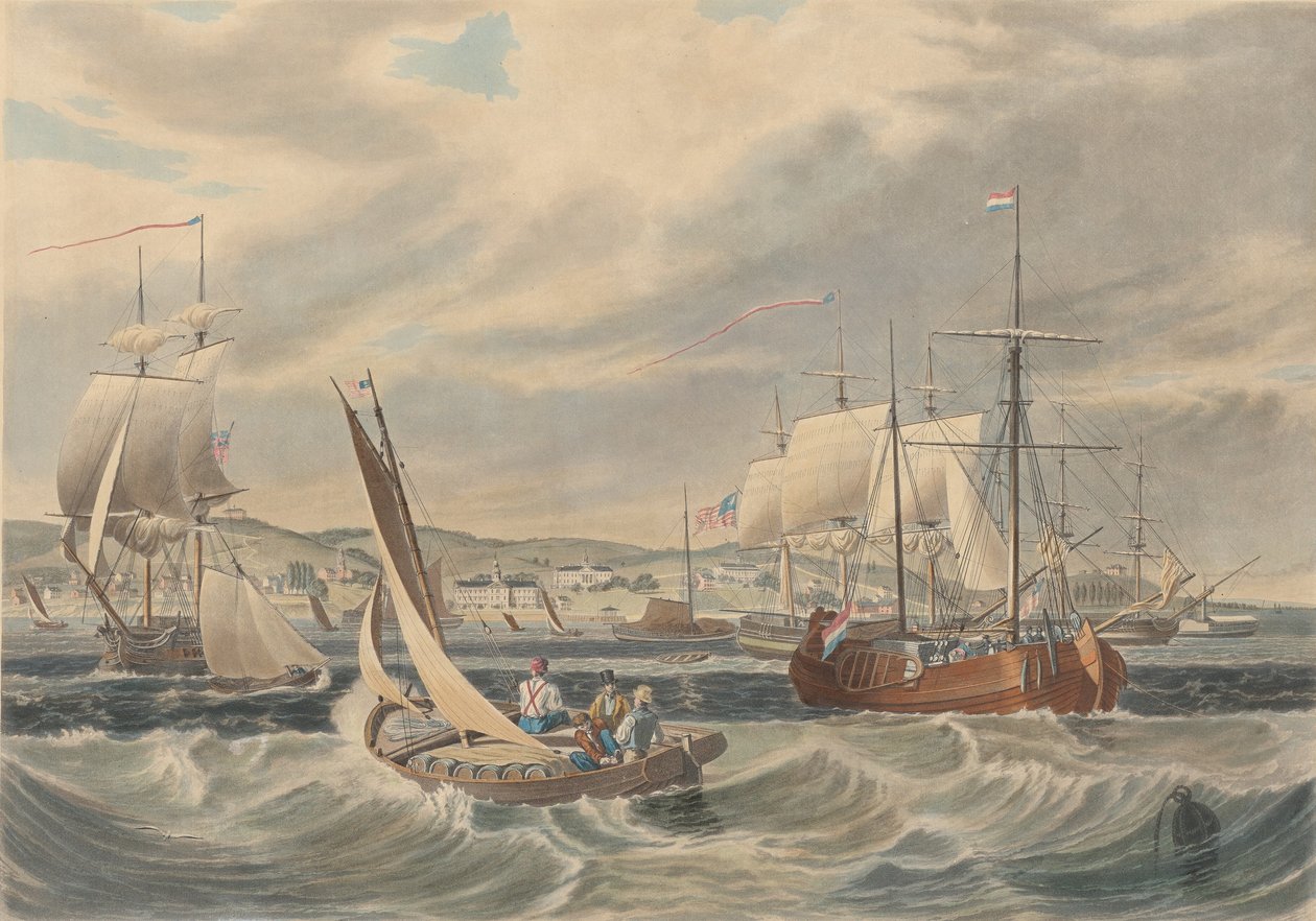 View of the New York Quarantine, Staten Island by William James Bennett