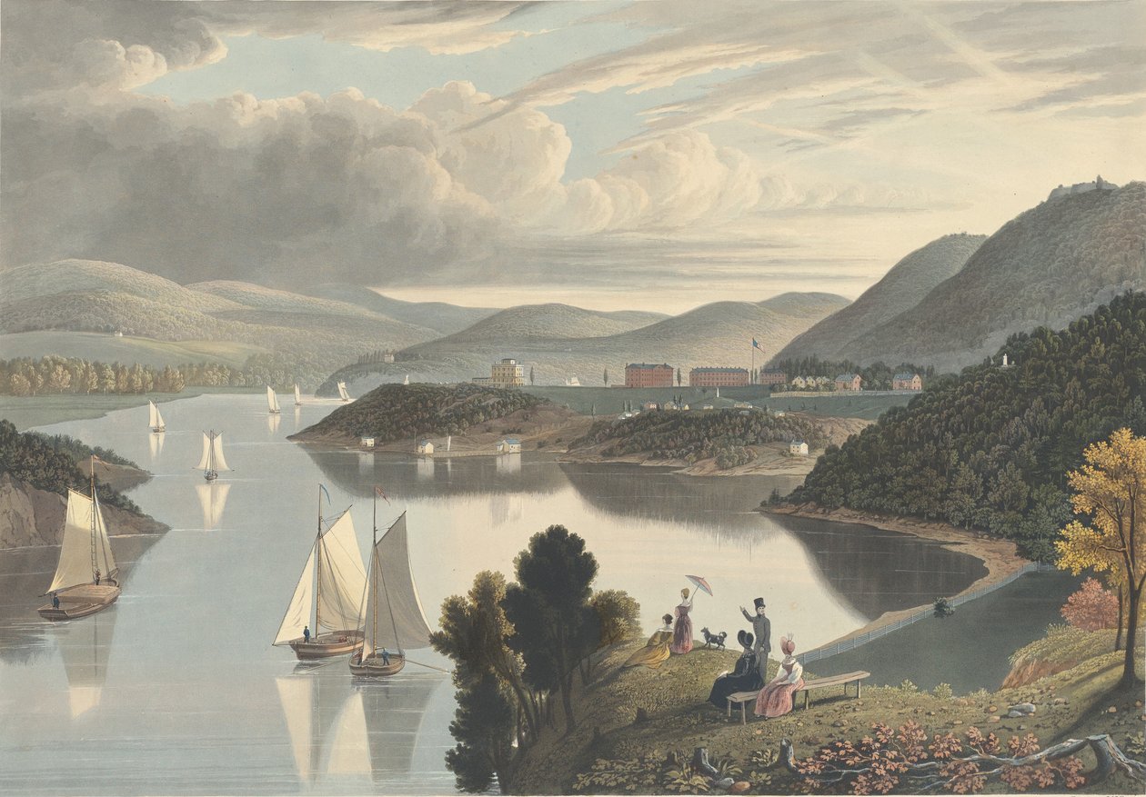 West Point, from above Washington Valley: Looking down the River by William James Bennett