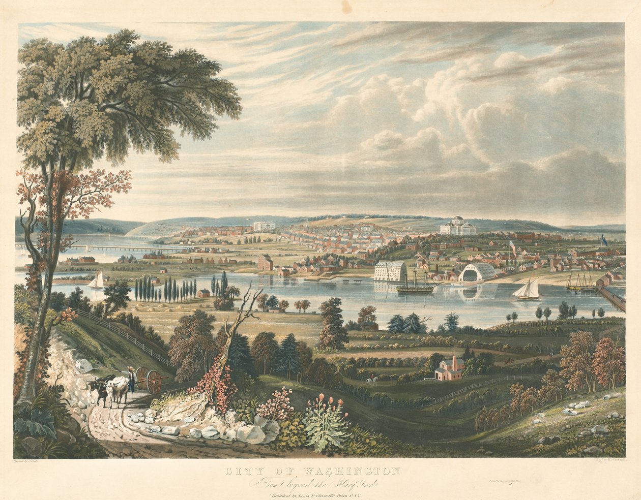 City of Washington: From beyond the Navy Yards by William James Bennett after George Cooke