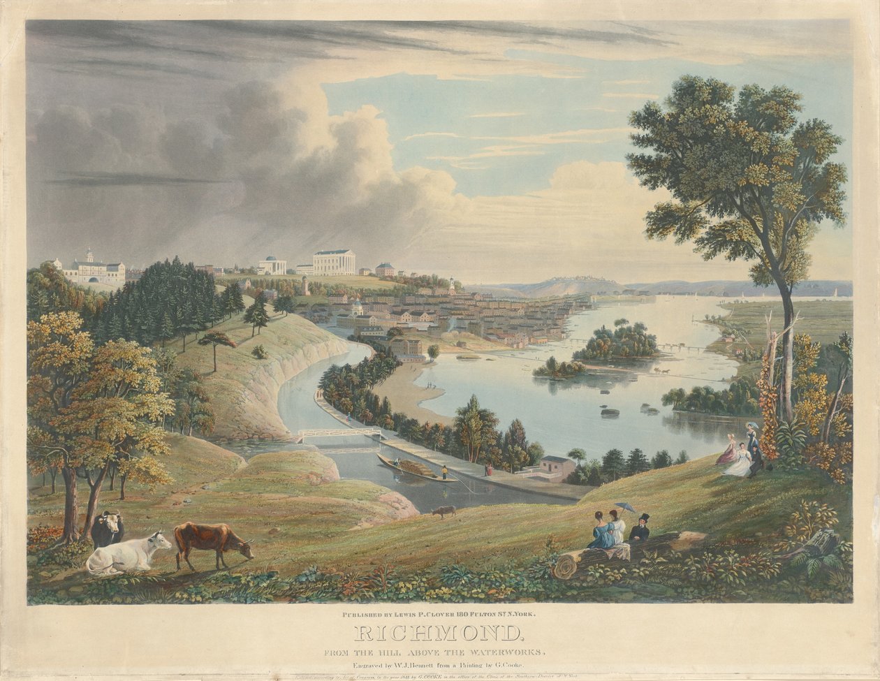 Richmond: From the Hill above the Waterworks by William James Bennett after George Cooke