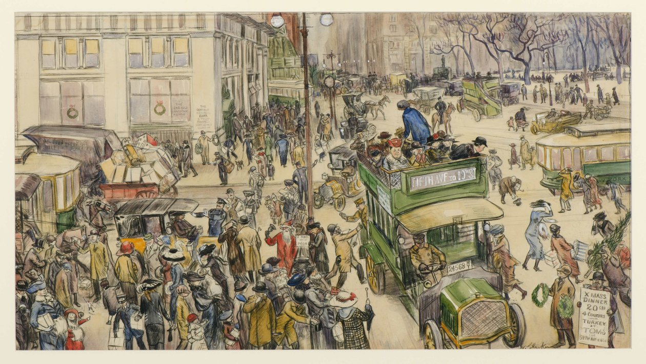 Christmas Shoppers, Madison Square by William James Glackens