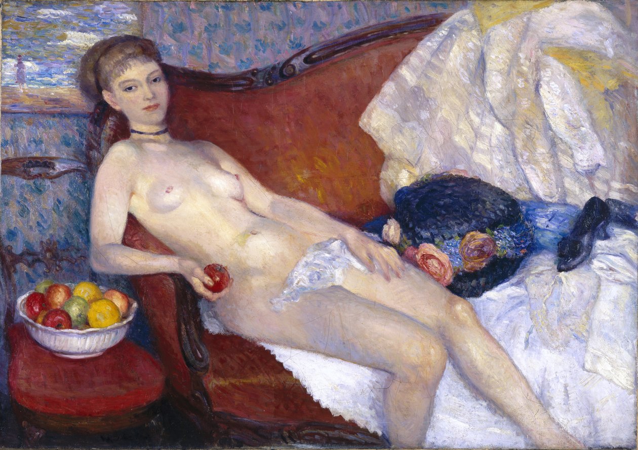 Girl with Apple by William James Glackens