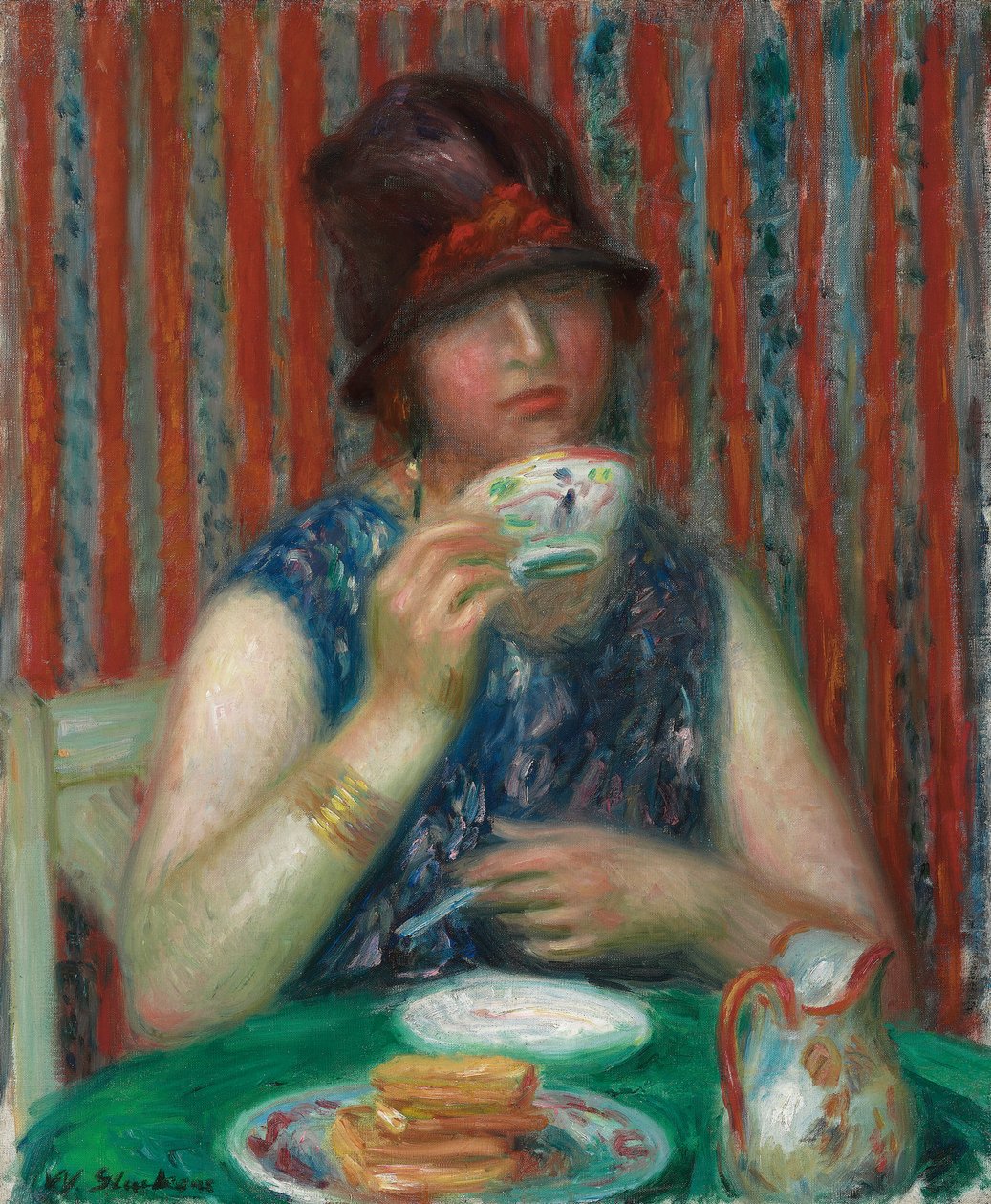 Girl with Teacup, c.1920 by William James Glackens