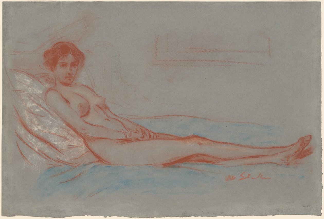 Reclining Female Nude by William James Glackens
