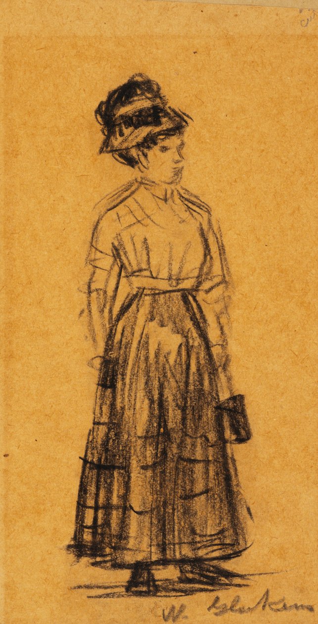 Woman in Black Hat and Black Skirt by William James Glackens