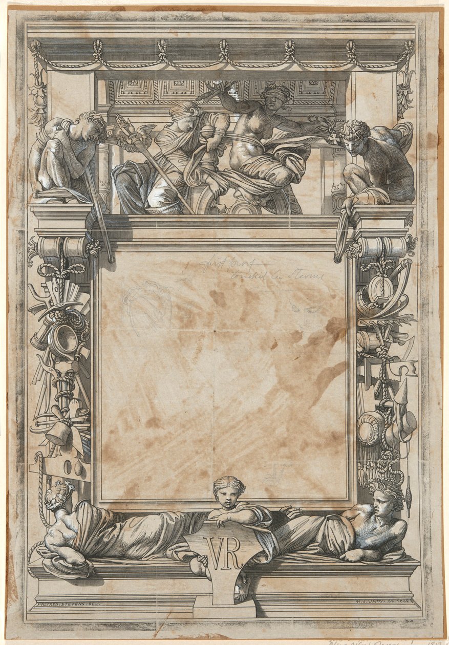 Design for the Honorable Mention Award Certificate of the London International Exhibition of 1862 by William James Linton