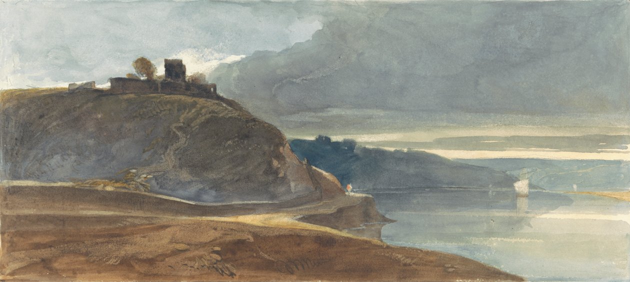 A Castle Above an Estuary by William James Muller
