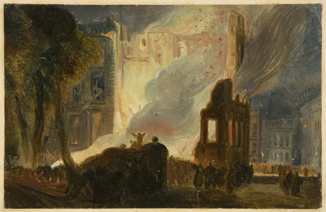 Bristol Riots: The Burning of the Mansion House, Queen Square by William James Muller