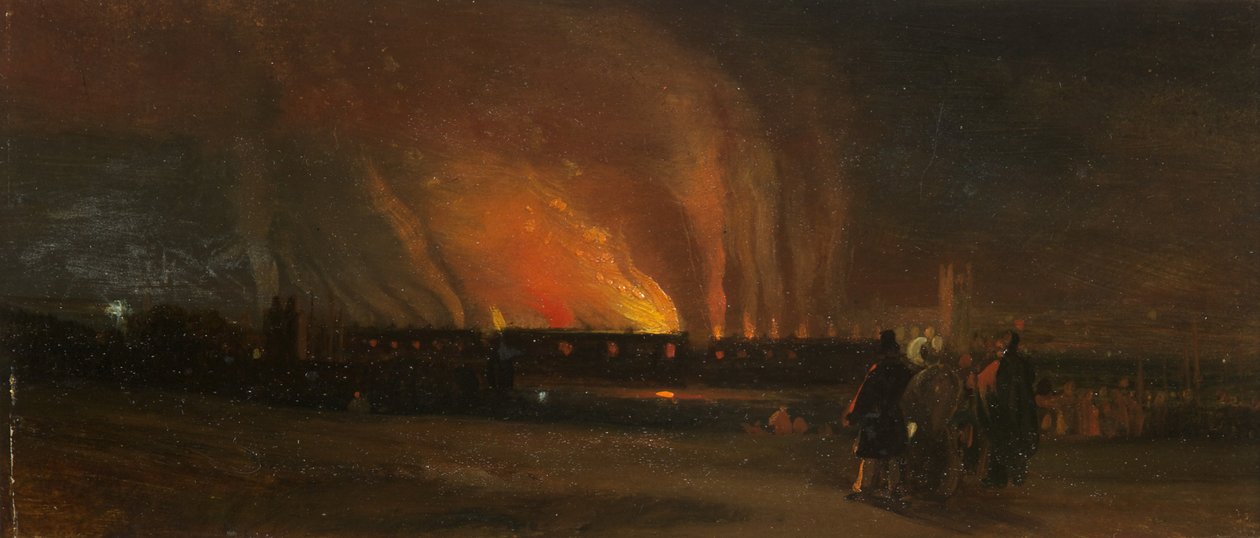Bristol Riots: The Burning of the New Gaol from Near Prince Street, c.1831 by William James Muller