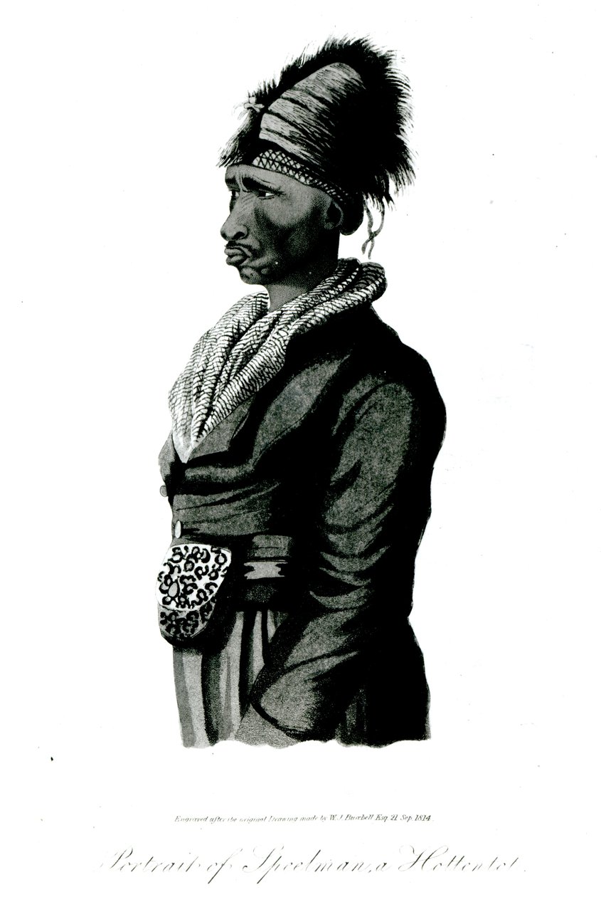 Portrait of Speelman, a Hottentot, 1814 by William John Burchell