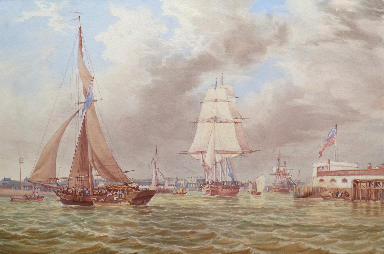 Shipping at the Entrance to Portsmouth Harbour by William Joy