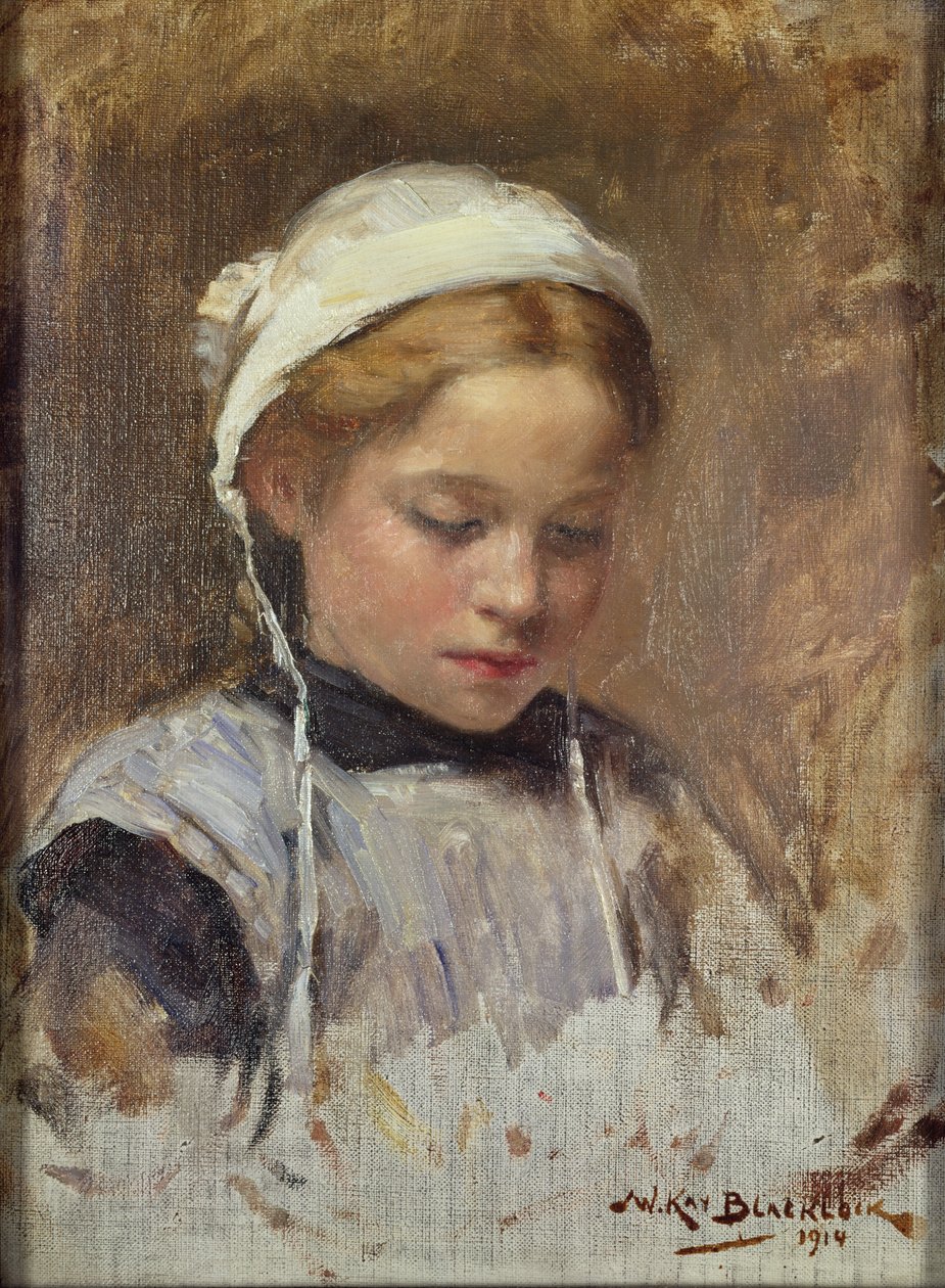 Young Girl in a Blue Pinafore, 1914 by William Kay Blacklock