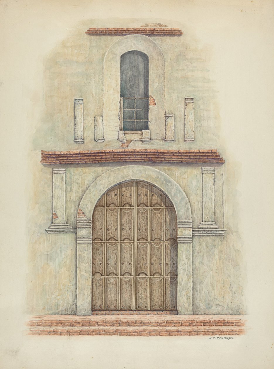 Arched Doorway Mission San Diego by William Kieckhofel