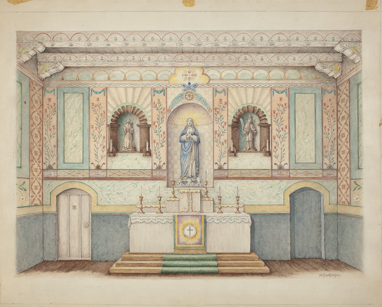 La Purisima Mission (Restored in 1941) by William Kieckhofel
