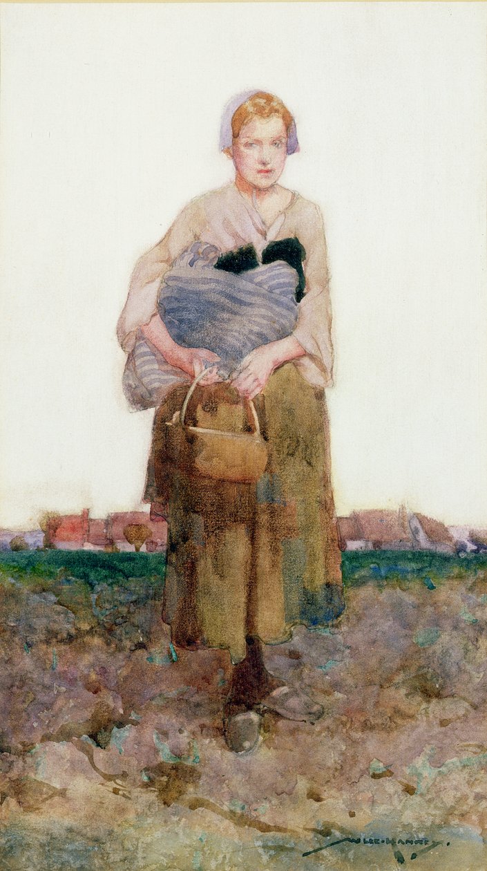 A Young Woman Carrying a Bundle by William Lee Hankey