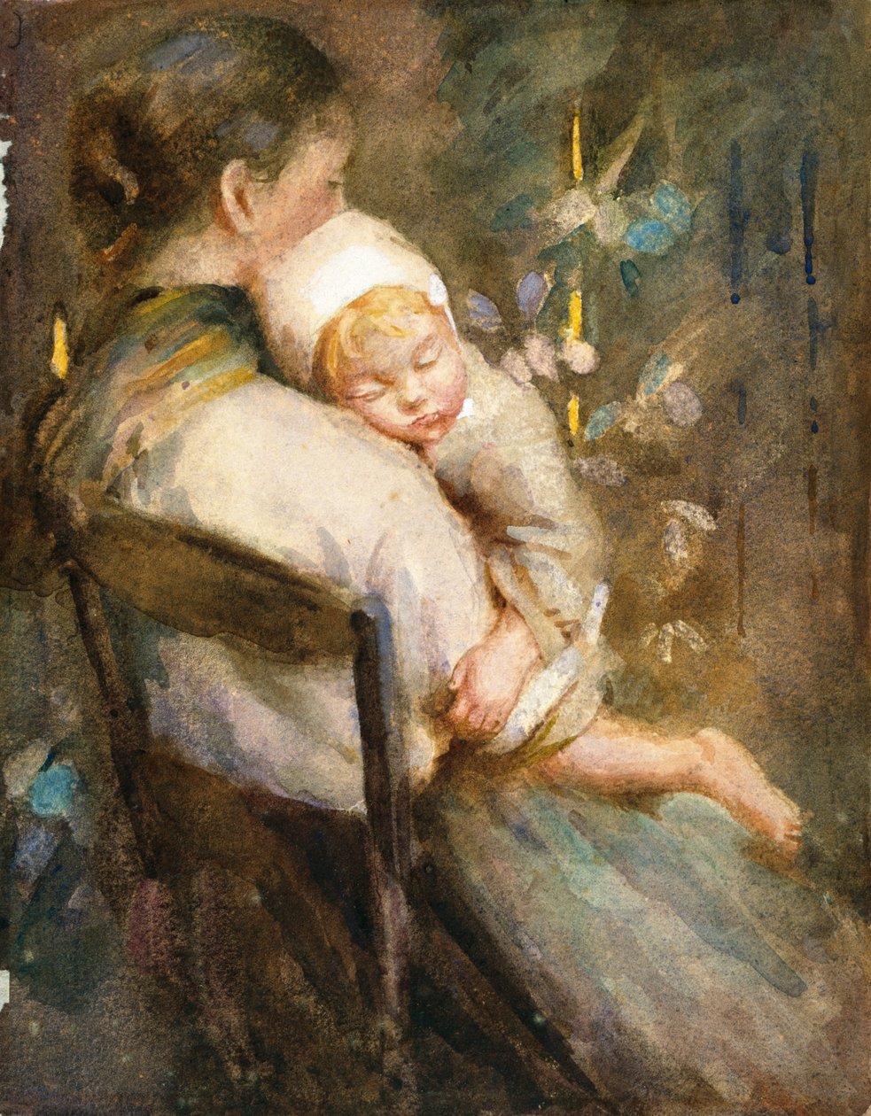 Young Mother with Child Asleep in her Lap by William Lee Hankey