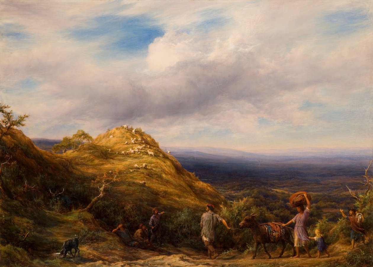 A Wooded Valley and Hill by William Linnell
