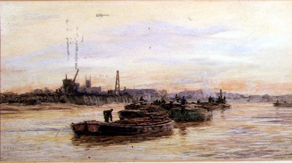 Barges at Sunset by William Lionel Wyllie