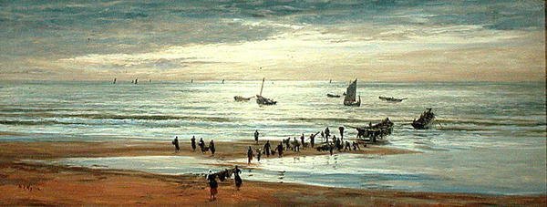 Beach Scene on the North Coast of France by William Lionel Wyllie