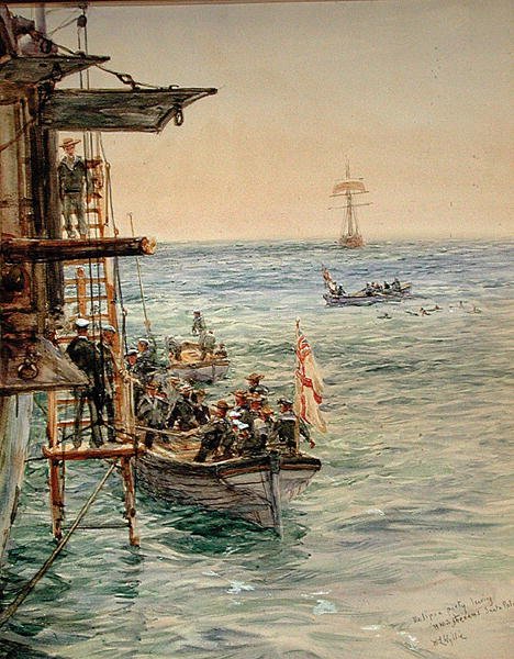 Eclipse Party Leaving H.M.S. Theseus, Santa Pola by William Lionel Wyllie