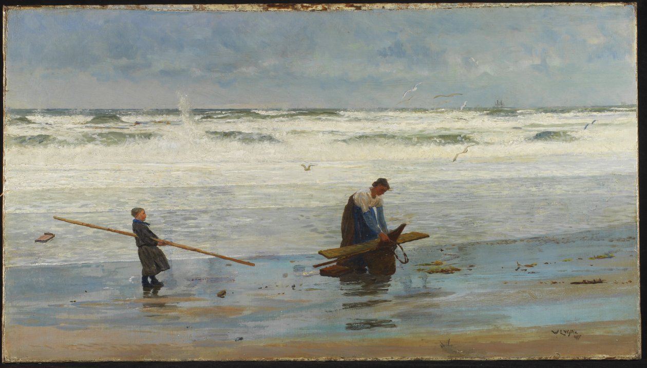 Gathering Driftwood, Holland by William Lionel Wyllie