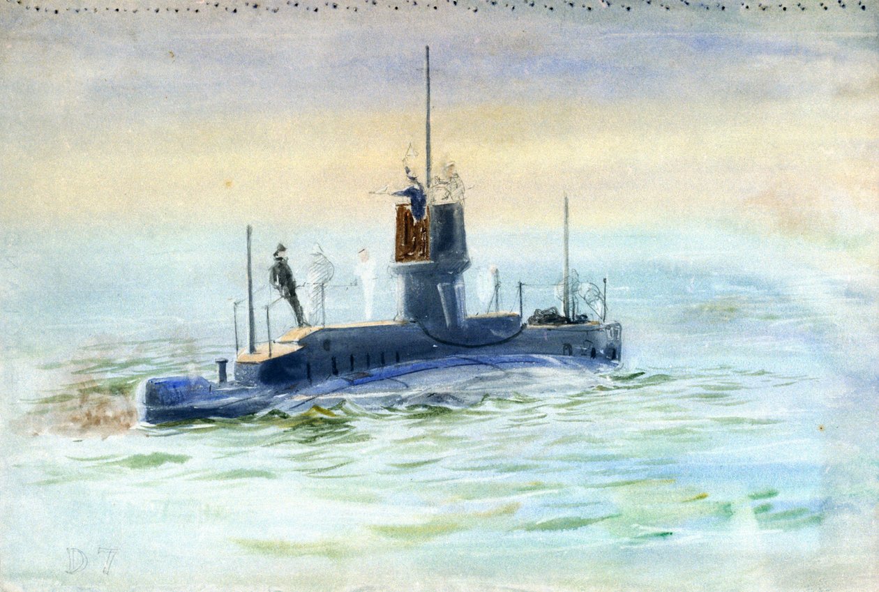 Submarine D7, Early 20th Century by William Lionel Wyllie