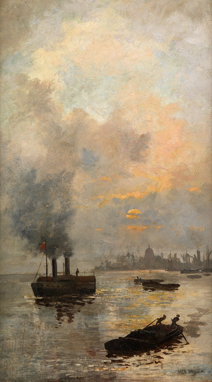 Sunset on the Thames by William Lionel Wyllie