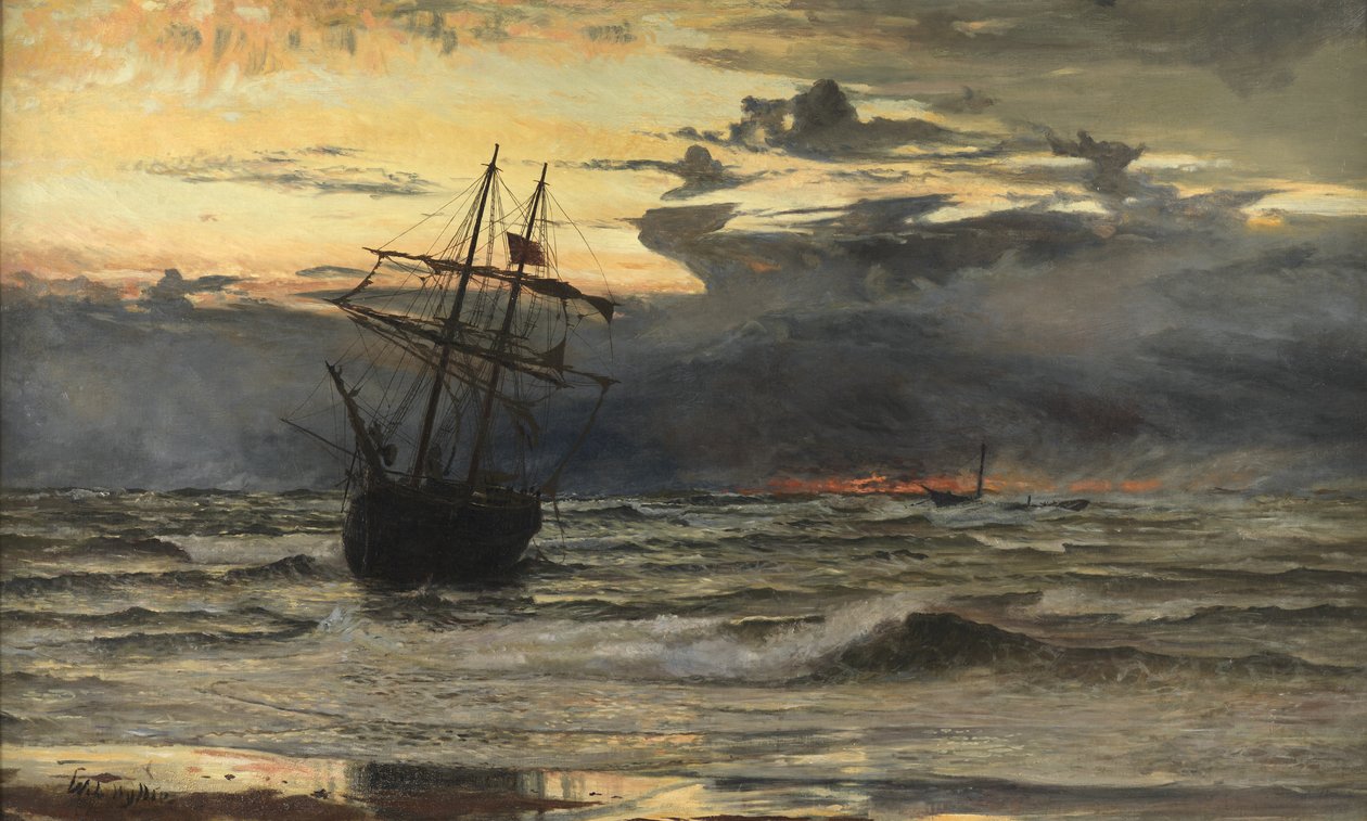 The Sea-Beach after a Storm - Time, Dawn by William Lionel Wyllie