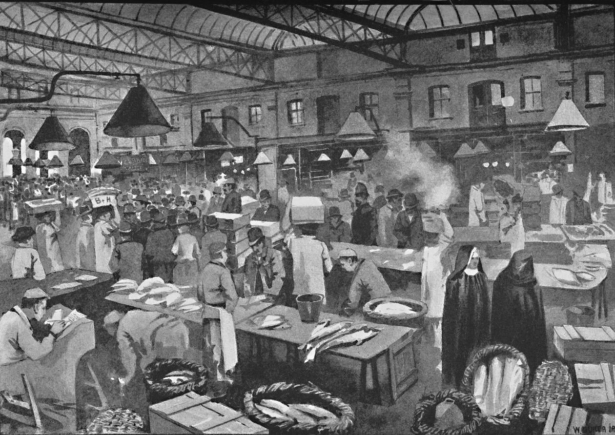 Billingsgate Market, Early Morning by William Luker
