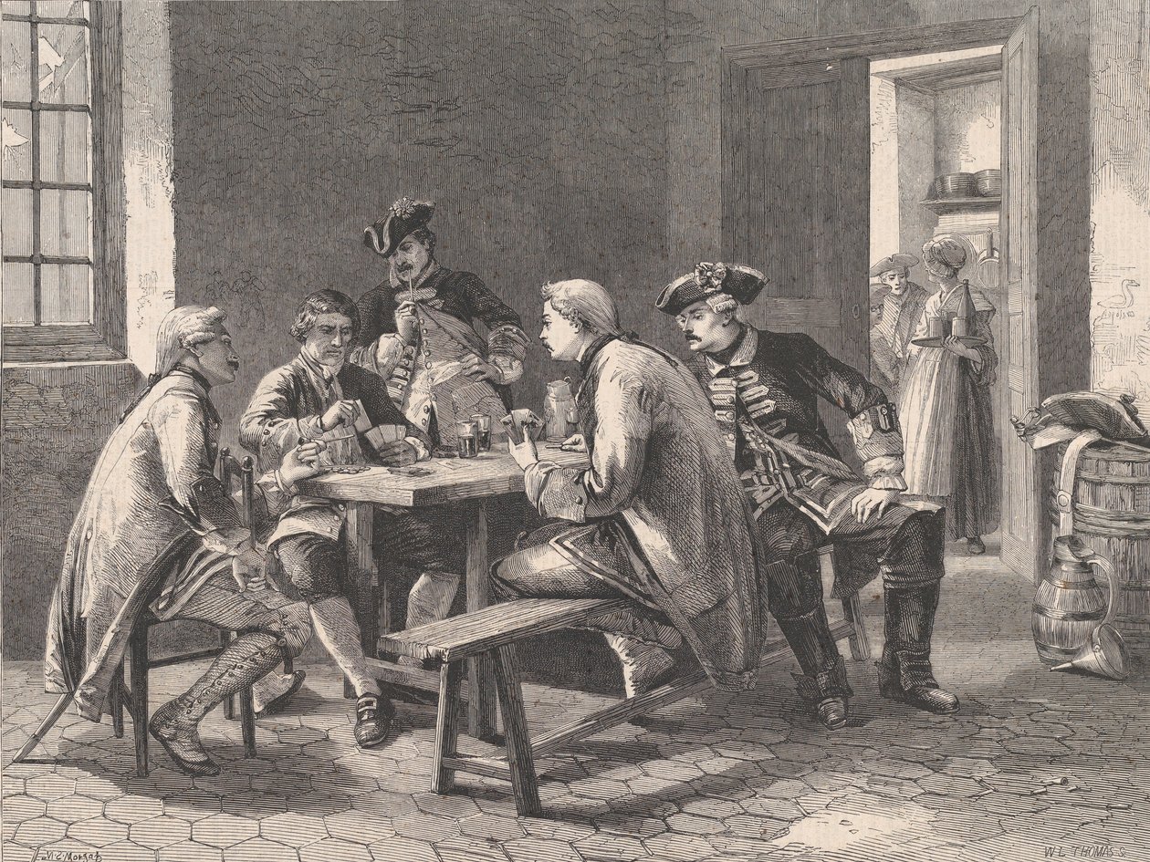 Soldiers Playing at Cards, from Illustrated London News by William Luson Thomas