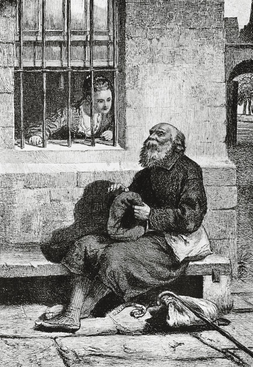 Miss Wardour and beggar Edie Ochiltree, illustration for Antiquary, historical novel by Walter Scott by William McTaggart