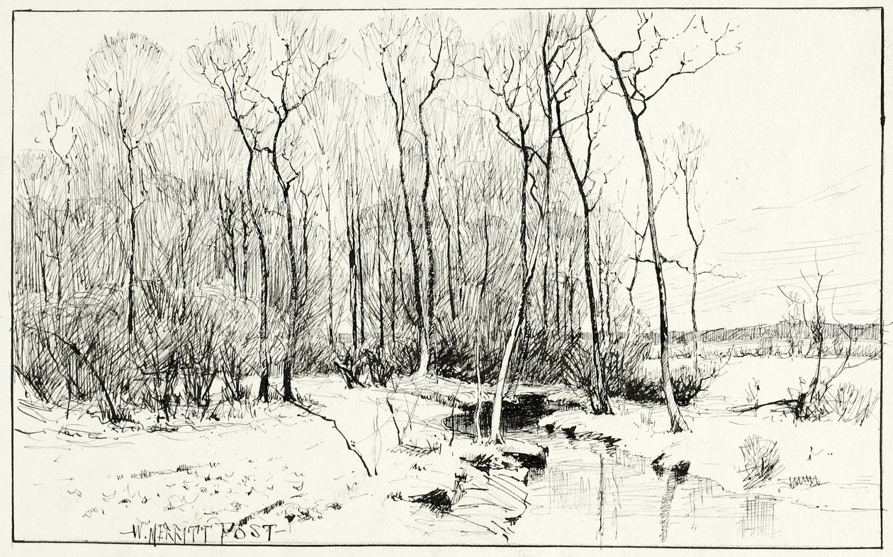 Untitled, winter landscape by William Merritt Chase