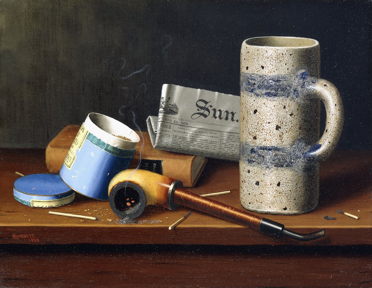Still-life with Blue Tobacco Box by William Michael Harnett